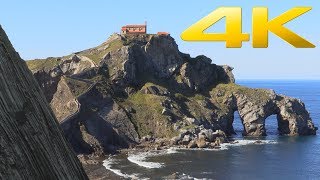 4K  Gaztelugatxe and Itzurun Beach Game of Thrones Dragonstone filming locations in Spain [upl. by Yrakcaz900]