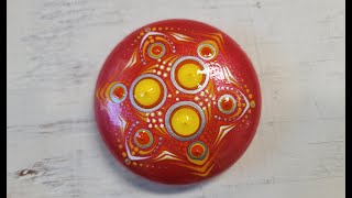 Tangerine Mandala Stone Painting [upl. by Laryssa]