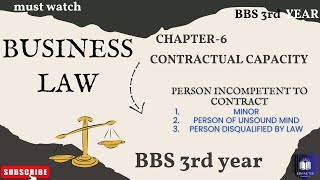 BBS 3rd year Business Law  Contractual Capacity  Capacities of parties  capacity to contract [upl. by Morrill]