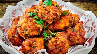 Prawn Pakora Recipe Restaurant style  Spicy Shrimp Pakora  Indian Starter Recipe [upl. by Aticnemrac183]