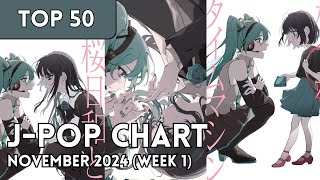 TOP 50 JPop Songs Chart  November 2024 Week 1  New Songs [upl. by Inig668]