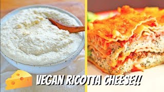 EASY RICOTTA CHEESE VEGAN  FOR LASAGNA amp TIRAMISU [upl. by Rothwell]