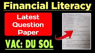 Financial Literacy Question Paper VAC DU SOL Ncweb  SOL Financial Literacy Exam Pattern Discussion [upl. by Sivolc]