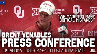 Brent Venables Postgame Press Conference  Oklahoma State 27 Oklahoma 24 [upl. by Yelnoc245]