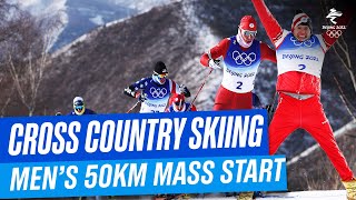 CrossCountry Skiing Mens 50km Mass Start Free  Full Replay  Beijing2022 [upl. by Salkin]