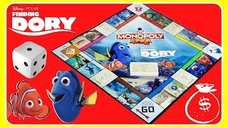 Finding Dory Monopoly Junior BOARD GAME Disney Pixar NEW Hasbro Game FUN GAME FOR KIDS [upl. by Asilej]