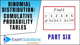 Binomial Distribution  Cumulative Probability Tables  ExamSolutions [upl. by Effie190]