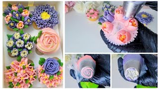 Using Different Cake Nozzles  Flower Cake Decorating Tips and Tricks 🍰 [upl. by Linn281]