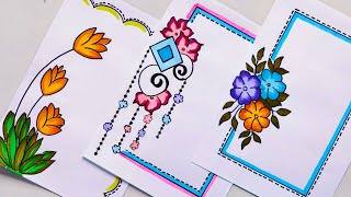 How To Draw Flower🌷Easy Project Work DesignsBorder Designs File Decoration Ideas Project Drawing [upl. by Aube561]