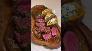 Parmesan Herb Crusted Beef Tenderloin Recipe  Over The Fire Cooking by Derek Wolf [upl. by Yahska]