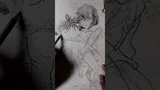 drawing conan and haibara ai  movie [upl. by Stockwell]