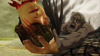 AttackOnTitanLiveAction Erens Head Gets Shot Off and Founding Titan Transformation [upl. by Derr]