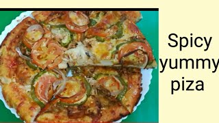 Spicy yummyPeeza Recipe Easy quick Peeza Banaien [upl. by Suoiluj351]