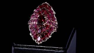 Rhodolite Garnet Cocktail Ring in 18K Rose Gold over Sterling Silver 840ctw [upl. by Onilegna]