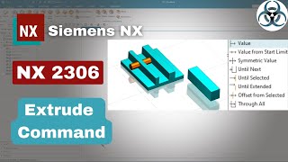 Siemens NX Extrude Command  NX 2306 Tutorials [upl. by Anelys]