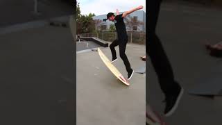 Kickflip a SURFBOARD skateboarding brailleskateboarding skateboard surfing [upl. by Alimat844]