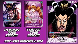 Lets Poison The Meta With OP08 Magellan  One Piece TCG Sim Deck Profile And Gameplay [upl. by Aicinad]