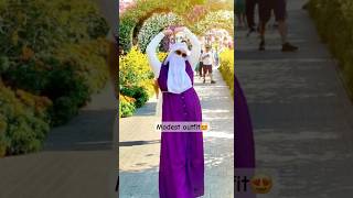 Modest outfit 👗😍which one you like the most 💜🖤 shortsvideo modestfashion vlogsbymodesthijabi [upl. by Ynes360]