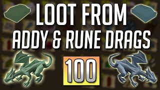 LOOT From 100 RUNE amp ADDY Dragons OSRS [upl. by Netsrejk]