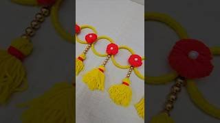 DIY Door hanging 💛❤️🎉 diy simpledecor simpledesign decor artist woolencraft woolenhanging [upl. by Ynohtnanhoj837]