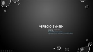 Verilog Tutorial 06  Verilog Syntax  Part 02 [upl. by Noret]