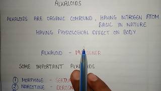 What are alkaloids  Alkaloids definition  Alkaloids in pharmacognosy [upl. by Ainot23]