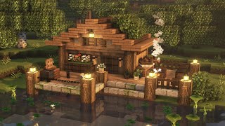 Minecraft 🐟🌲 Starter Lake House Tutorial  Mizunos 16 Craft Resource Pack [upl. by Pontus]