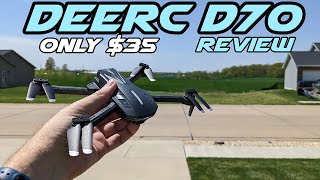 DEERC D70 Mini Foldable WIFI FPV Drone Review  Only 35 [upl. by Kciredor]