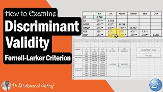 21 How to Test Discriminant Validity Using SPSS amp Excel  Fornel Larker Criterion  SPSS Tutorials [upl. by Ataymik934]