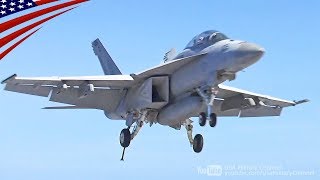 CarrierBased Aircrafts FA18 E2 C2 Land on USS Harry S Truman [upl. by Nirak978]