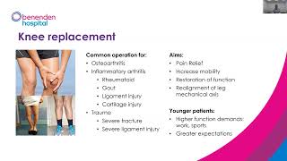 Benenden Hospital webinar Treatment for knee osteoarthritis [upl. by Enelegna]