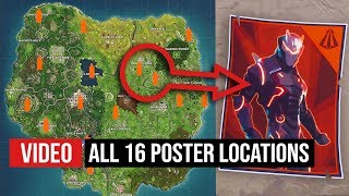 Fortnite WEEK 6 CHALLENGES GUIDE – POSTER LOCATIONS Treasure MAP Omega Battle Royale Season 4 [upl. by Dola]