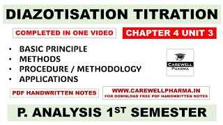 Diazotization Titration  Basic Principle  Method  Procedure  Ch 4 Unit 3  P Analysis 1st sem [upl. by Aremihc218]