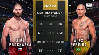 🔴 UFC 295 Jiří Procházka vs Alex Pereira  Full Fight amp Highlights  Light Heavyweight Title [upl. by Htederem]