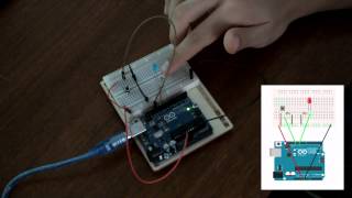 Tutorial Arduino 1  Accensione di un LED tramite pulsante  Le basi della base [upl. by Eydie]