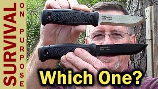 Best Bushcraft Knife  Mora Garberg Carbon vs Stainless [upl. by Eveivenej711]