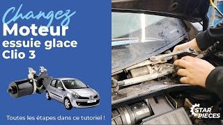 Comment changer le moteur d’essuie glace sur Clio 3   ⚙️Starpièces [upl. by Callean]