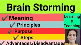 Brain Storming  learning amp Teaching  For all teaching exams [upl. by Snow]