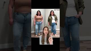 How to CONCEAL an apron belly in jeans plussize plussizefashion fashion style shopping jeans [upl. by Nnylireg]