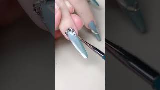 【Fashion nail artFree sample】Fashion nails cat eye gel polish design for salon nails nailart [upl. by Otrebilif]