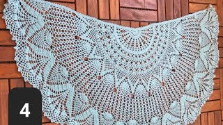 Crochet half circle shawl new design part 4 [upl. by Brocklin]