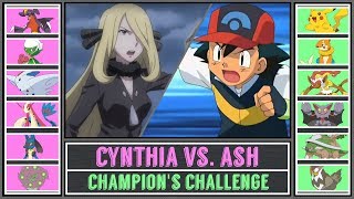 Ash vs Cynthia Pokémon SunMoon  Sinnoh Champions Challenge [upl. by Amadis]