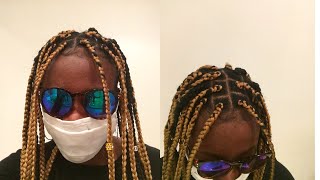 Comment faire des box braids sois même en 2022🌷💖mélange de couleur [upl. by Seedman868]