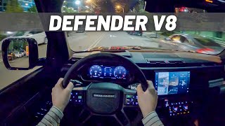 2023 Land Rover Defender V8  POV Night Drive [upl. by Lihp462]