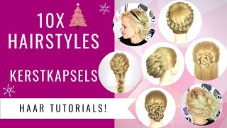 10X FEESTELIJKE KERST KAPSELS  CHRISTMAS HAIRSTYLES  Dazzling Beauty [upl. by Merl]