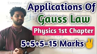 Applications Of Gauss Law  Electric Charges And Fields  2nd PUC Physics Important Questions [upl. by Esorbma]