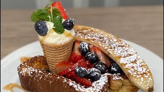 Banana Split Brioche French Toast 🤯🍞🍌🍓🫐 [upl. by Colp]