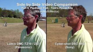 Sony DSC HX5v vs Panasonic DMC TZ10 ZS7 Video Test Part 8 Piedmont Park  Toms Power Kite 720P [upl. by Digirb69]