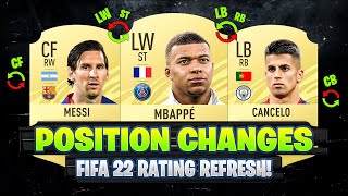 FIFA 22  BIGGEST POSITION CHANGES ft Messi Mbappe amp more [upl. by Lomaj]