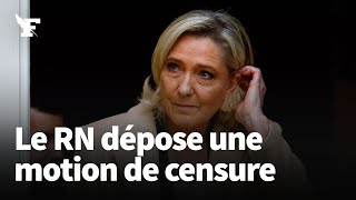 Le Rassemblement national dépose une motion de censure annonce Marine Le Pen [upl. by Pillow]